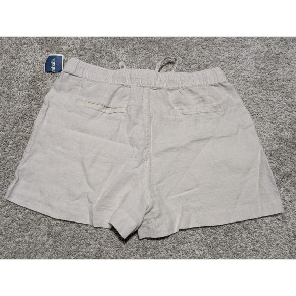 C&C California Shorts Womens S Beige 100% Linen Drawstring Elastic Waist Casual - Picture 5 of 5